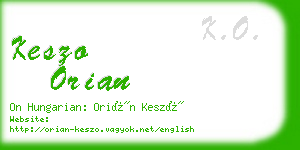 keszo orian business card